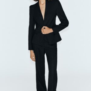 HIGH-WAIST STRAIGHT-LEG TROUSERS