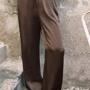 SATIN STRAIGHT TROUSERS