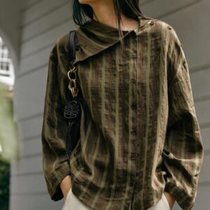 STRIPED WRAP SHIRT