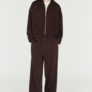 ELASTICATED WAISTBAND WIDE-LEG TROUSERS