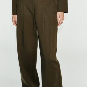 WIDE-LEG DARTED TROUSERS