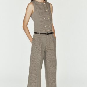CHECKED TROUSERS WITH BELT