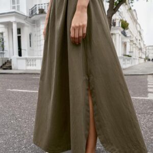 BELTED MIDI CAPE SKIRT