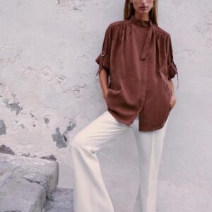 BUCKLE FLARE TROUSERS