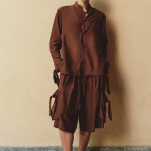 VISCOSE BLEND SHIRT WITH FROG FASTENINGS