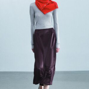 ZW COLLECTION SATIN STRAIGHT SKIRT