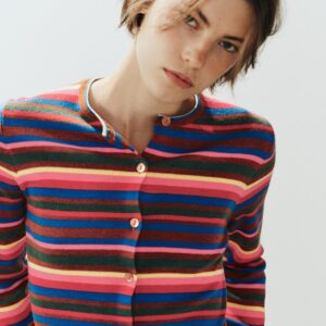 STRIPED KNIT CARDIGAN