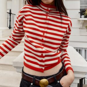 STRIPED KNIT CARDIGAN