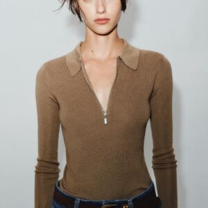 ZIP KNIT POLO SHIRT