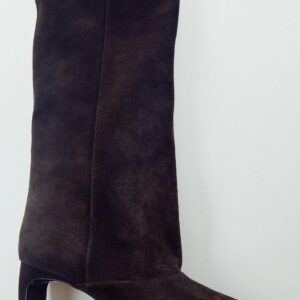 SPLIT SUEDE HEELED BOOTS