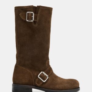 SPLIT SUEDE BIKER BOOTS