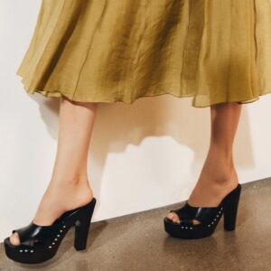 STUDDED HEEL SANDALS
