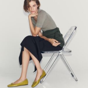 LEATHER BOW BALLET PUMPS