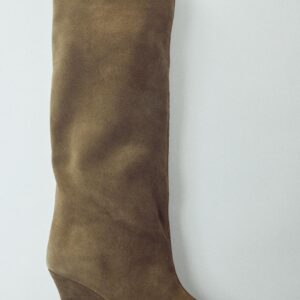 SPLIT SUEDE HEELED BOOTS
