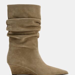 SPLIT SUEDE WEDGE ANKLE BOOTS