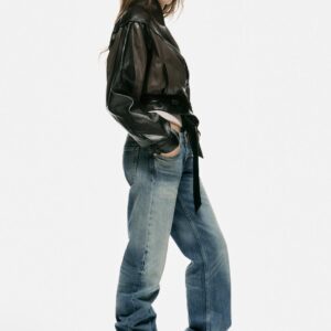 COWBOY-HEEL LEATHER ANKLE BOOTS