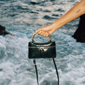 EMBOSSED-EFFECT VANITY BAG