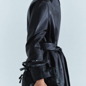 TEXTURED LEATHER SHOULDER BOWLING BAG