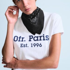 0FR. PARIS X ZARA CONTRAST SLOGAN SHORT SLEEVE T-SHIRT